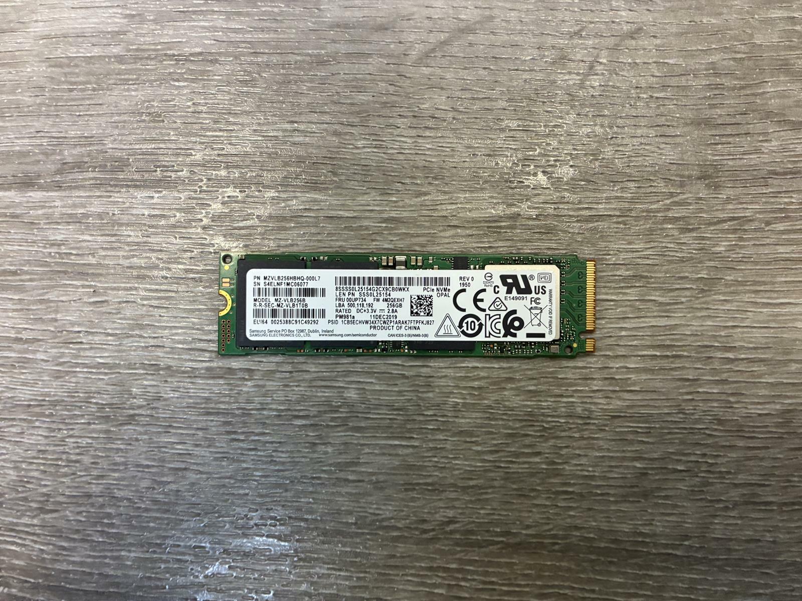 SAMSUNG SAMSUNG MZVLB256HAHQ-000L7 USED NVME 256GB SSD NVME