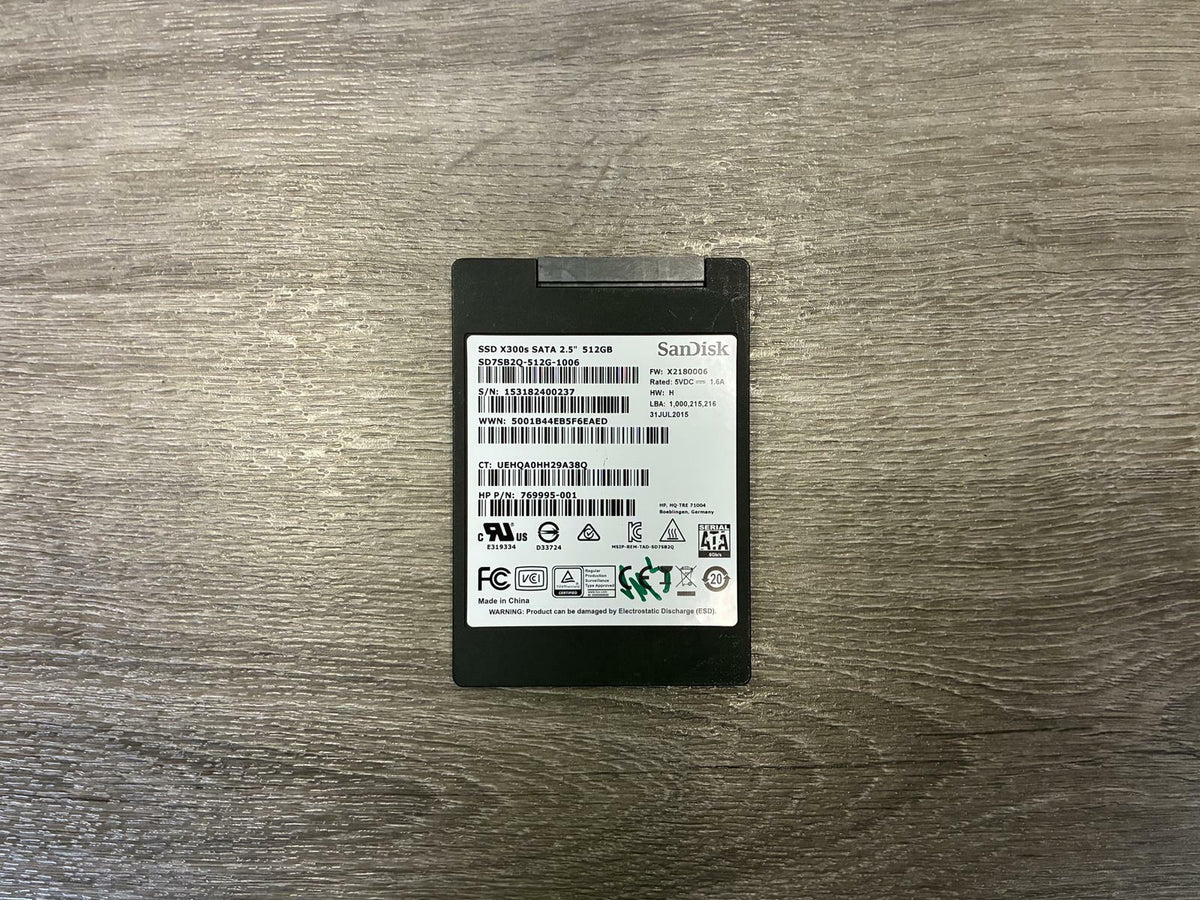 SANDISK SD7SB2Q-512G-1006 USED 2.5" 512GB SSD SSD SATA