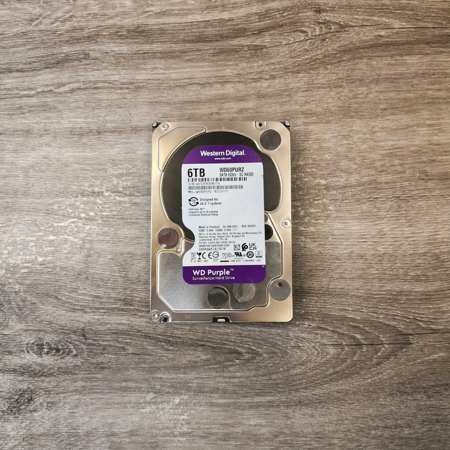 WESTERN DIGITAL WDC WD60PURZ-85ZUFY1 6 TB SATA Internal Drive | Tested & Wiped