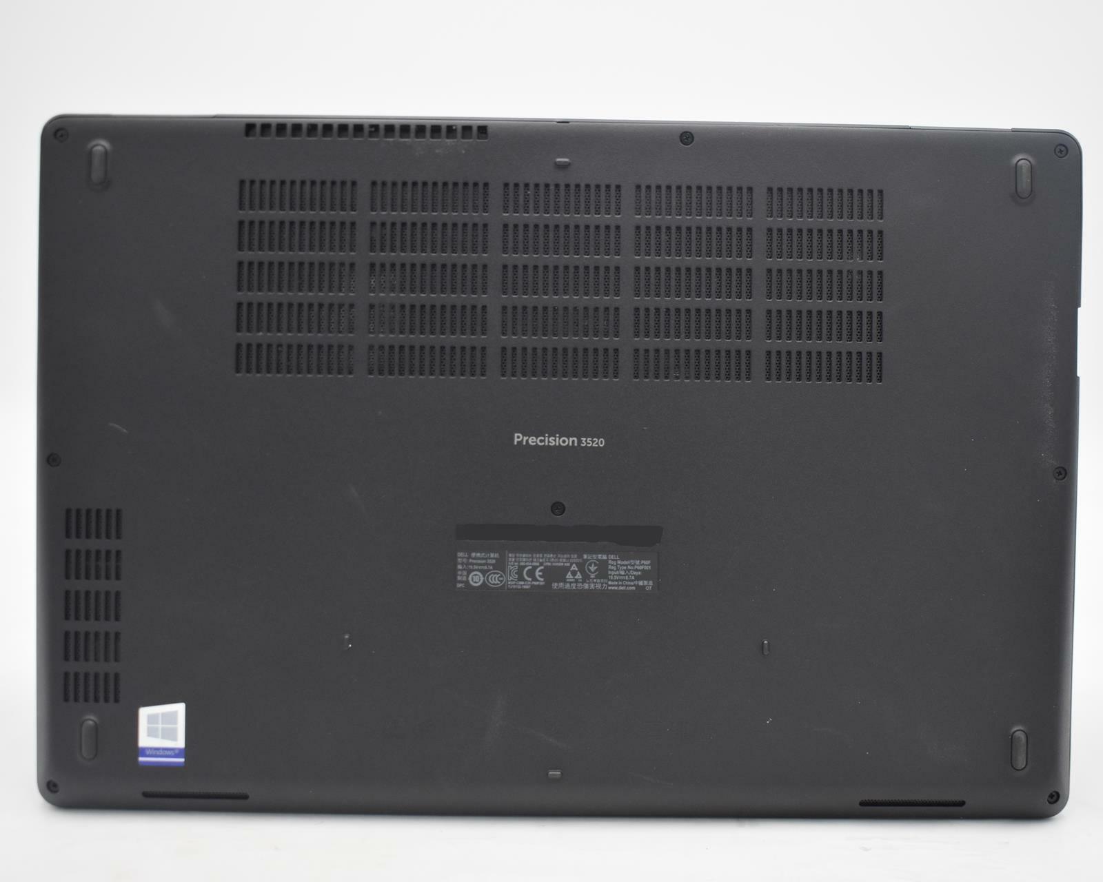DELL 15" PRECISION 3520 INTEL CORE i7-7700HQ 2.80GHz 256GB SSD 16GB NO OS