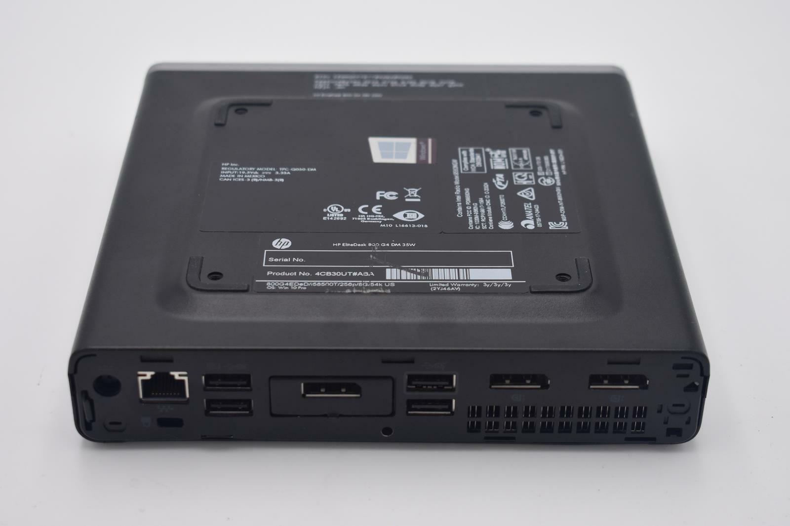 HP ELITEDESK 800 G4 USFF INTEL CORE i5-9500T 2.20GHz  8GB 256GB SSD NO OS