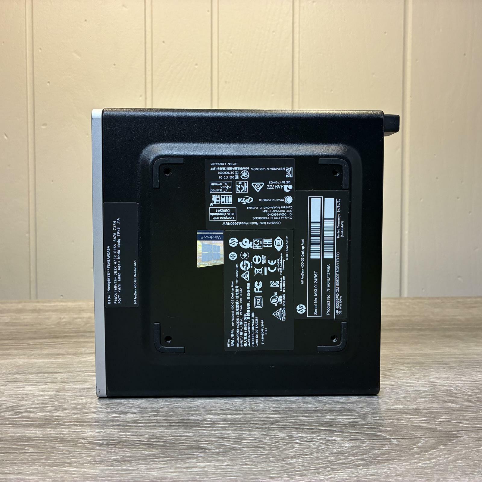 HP PRODESK 400 G4 MINI PC INTEL CORE i5-8500T 2.10GHz  8GB NO HDD NO OS